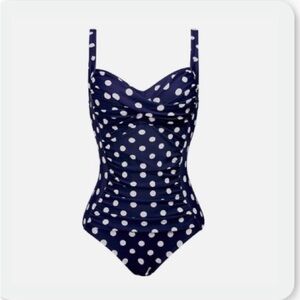 Navy Polka Dot One Piece Swimsuit